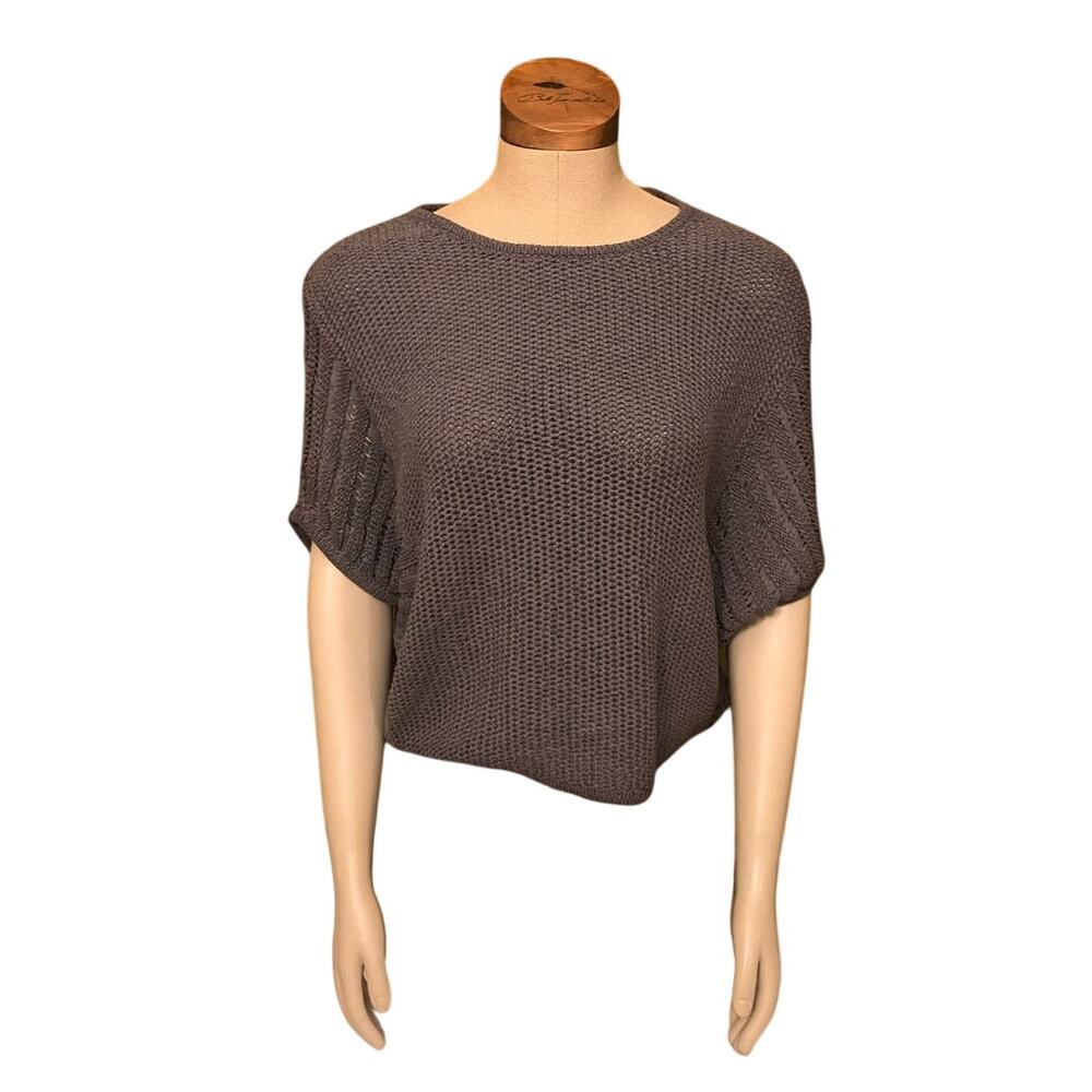 GAP Short Sleeve Sweater Sz Medium M Gray Cropped‎ NWT New $59.99 MSRP Boho